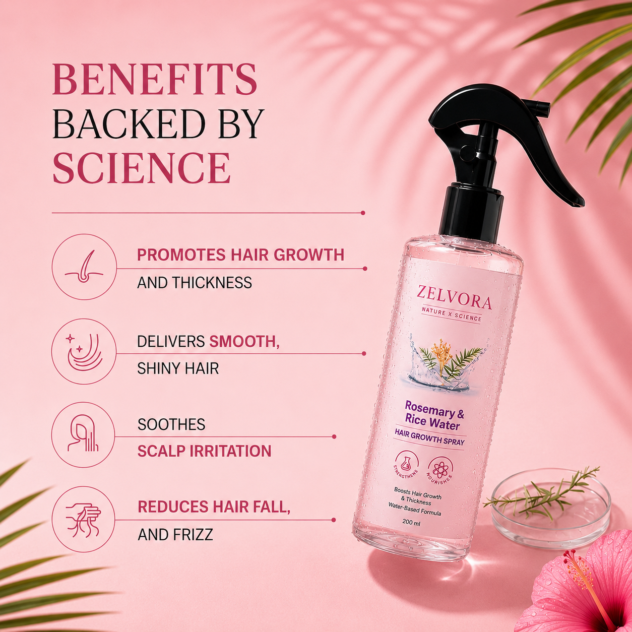 ZELVORA™ Rosemary & Rice Water Hair Growth Spray