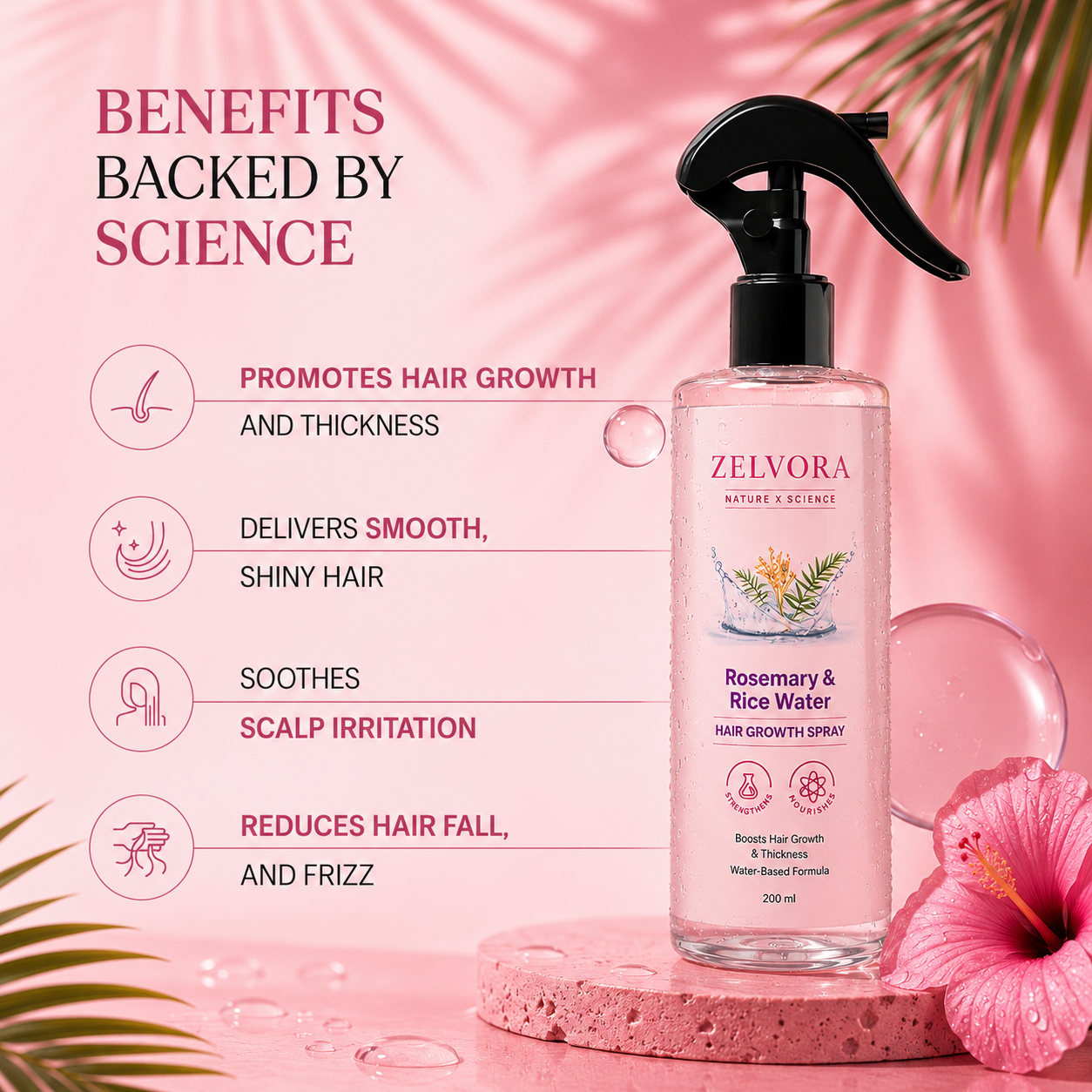 ZELVORA™ Rosemary & Rice Water Hair Growth Spray