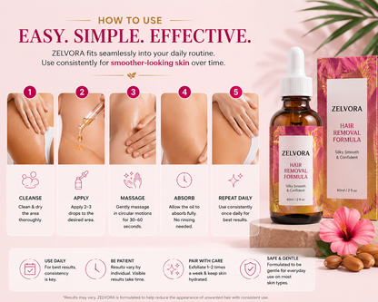 ZELVORA™ SmoothSkin Hair Reduction Oil