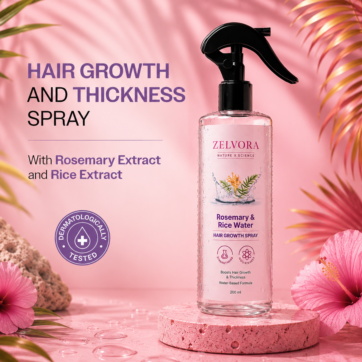 ZELVORA™ Rosemary & Rice Water Hair Growth Spray