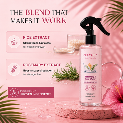 ZELVORA™ Rosemary & Rice Water Hair Growth Spray